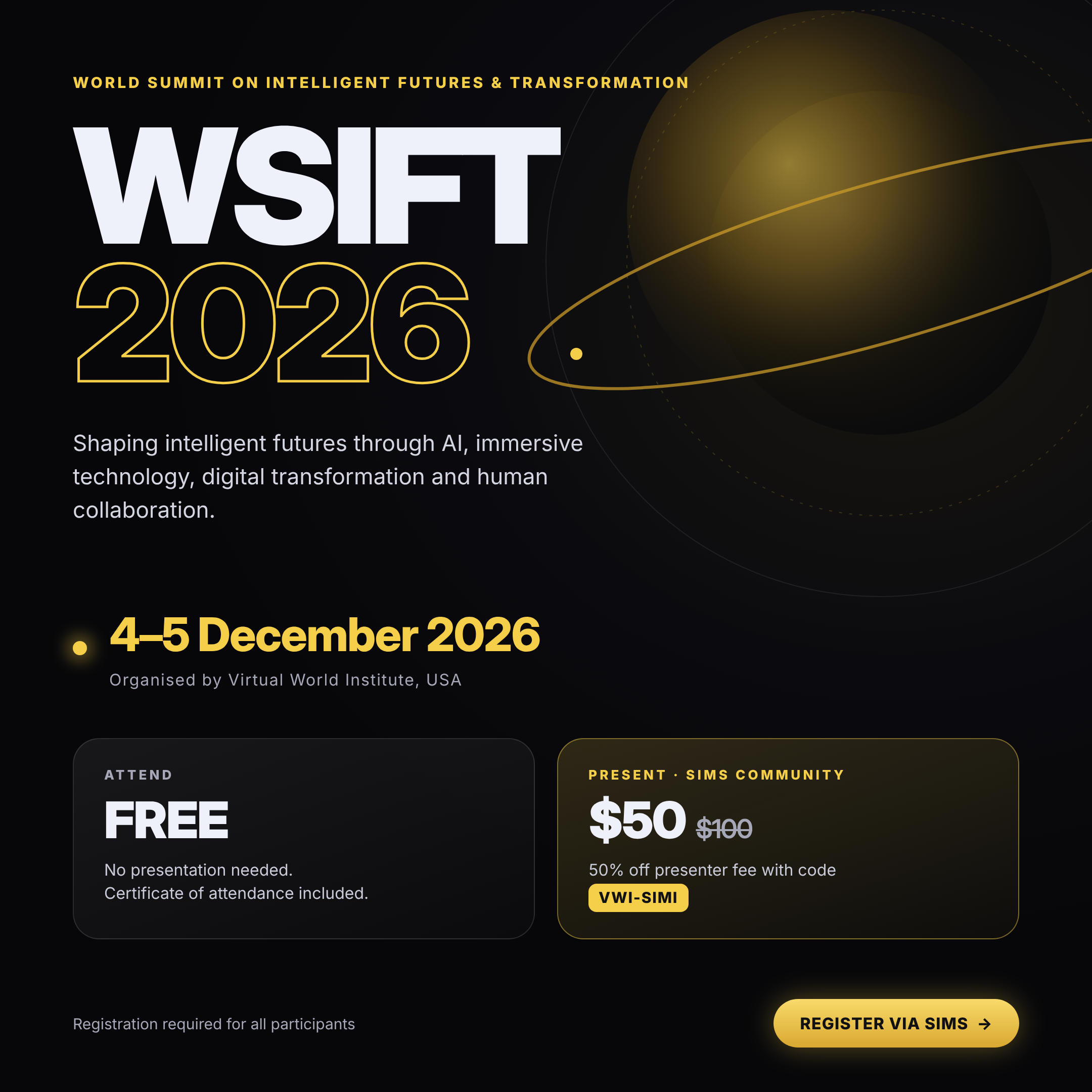 WSIFT 2026 – World Summit on Intelligent Futures & Transformation